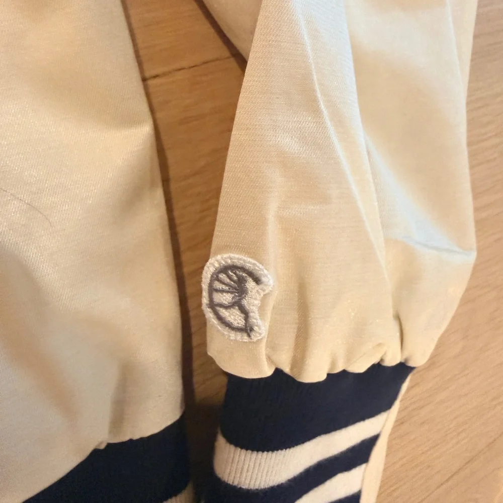 Todd Snyder x Champion Cream Striped Satin Bomber Jacket size Medium NWT - Picture 5 of 10